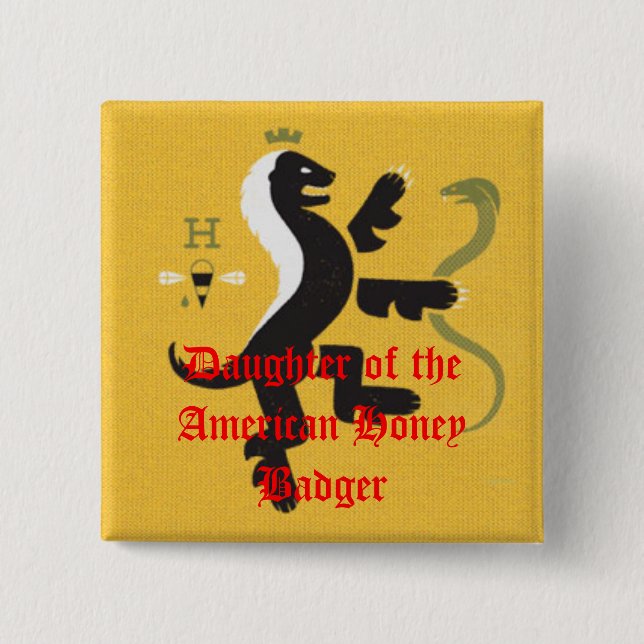 Tochter des amerikanischen Honig-Dachses Button (Vorderseite)