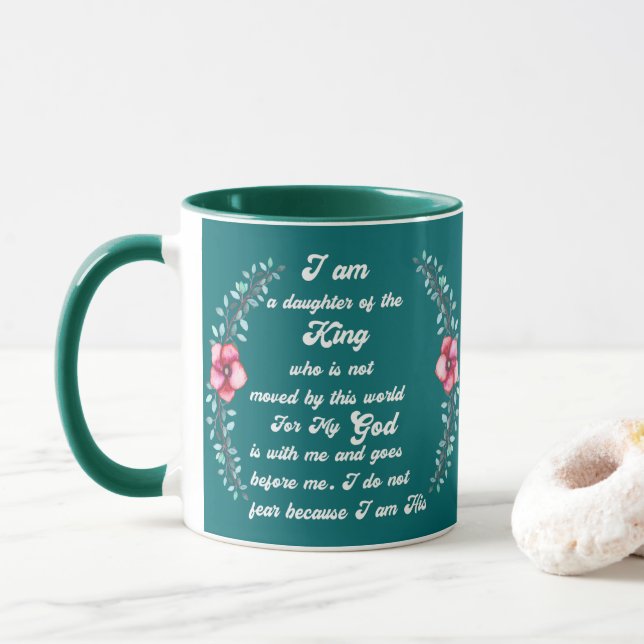 Tochter des Königs Christian Inspirational Tasse (Mit Donut)