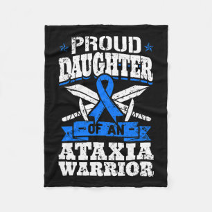 Tochter eines Ataxia Warrior Blue Awareness Ribbo Fleecedecke