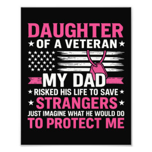 Tochter eines Veteranen Vatertag Veteran Dad Fotodruck