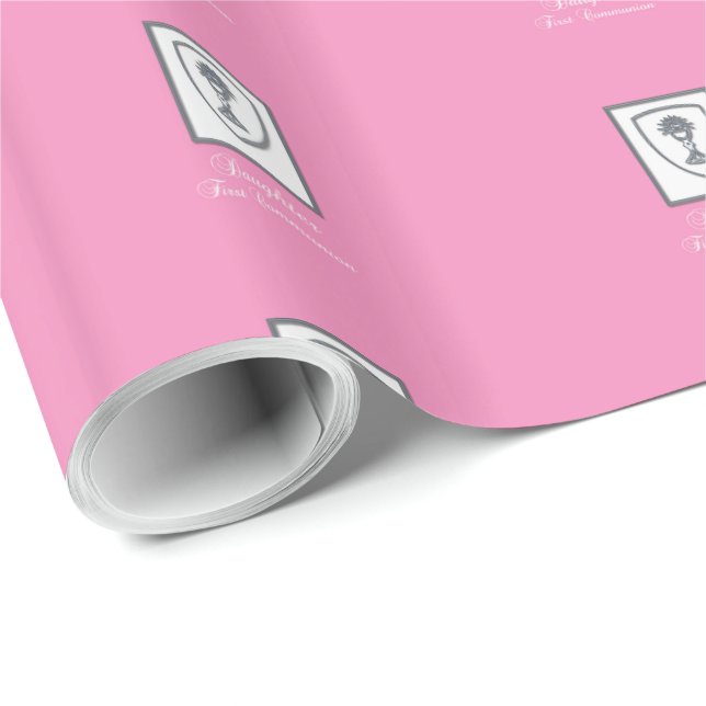 Tochter, Erste Kommune Silver Chalice Geschenkpapier (Rolleneckpunkt)