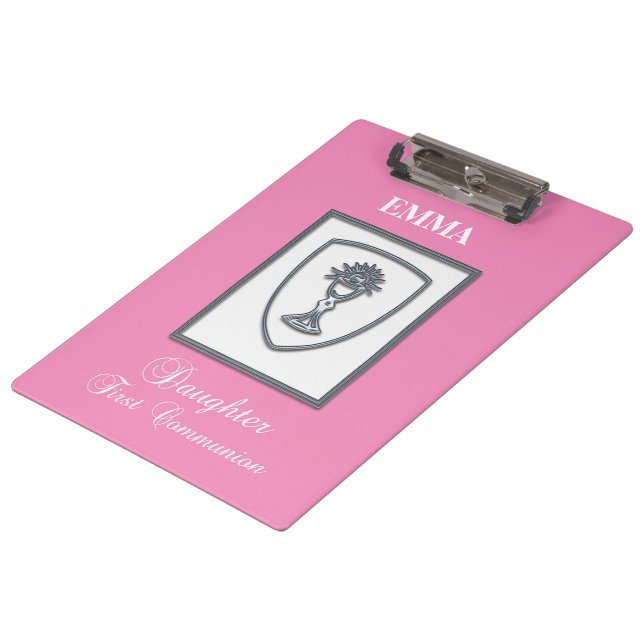 Tochter, Erste Kommune Silver Chalice Klemmbrett (Schrägansicht)