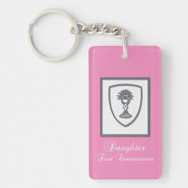 Tochter, Erste Kommune Silver Chalice Schlüsselanhänger (Vorderseite)