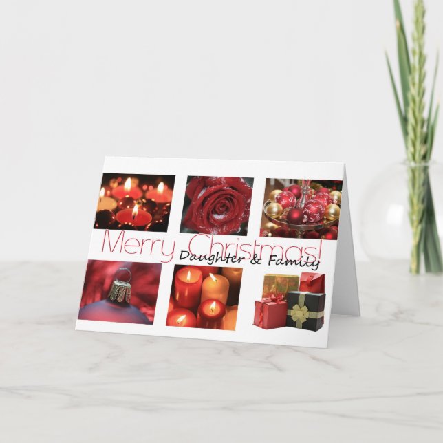 Tochter & Familie Weihnachten rot, schwarz und wei (Vorderseite)