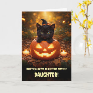 Tochter Frohes Halloween Süße schwarze Katzenkatze Karte