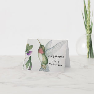 Tochter für Muttertag Hummingbird Art Card Karte