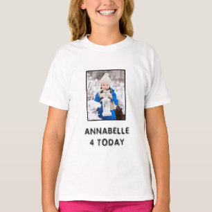 Töchter Geburtsname und Foto Schwarz und Weiß T-Shirt