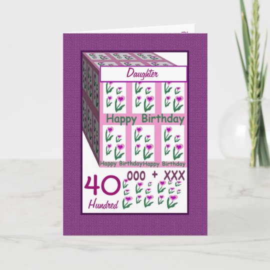 Tochter Glucklicher 40 Geburtstag Karte Zazzle Ch