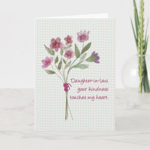 Tochter im Gesetz Bouquet Blume Danke Karte