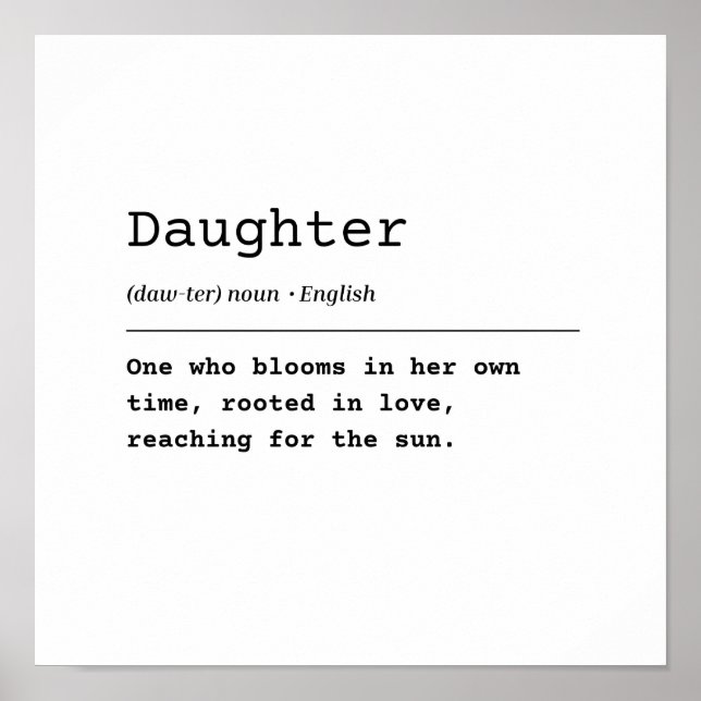 Tochter - in Liebe gewurzelt Poster (Vorne)