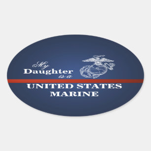 Tochter ist ein Marinesoldat Ovaler Aufkleber