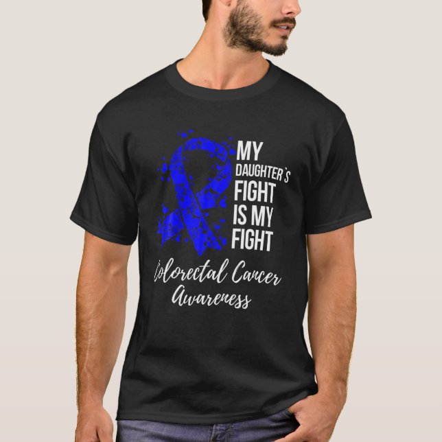 Töchter kämpfen dunkelblauen Schleimhautkrebs T-Shirt (Vorderseite)