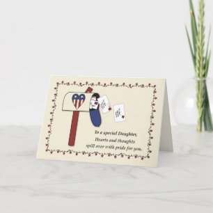 Tochter Militär Geburtstag Patriotische Briefkaste Karte