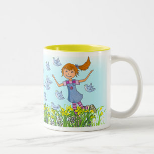 Tochter-Name-Frühlingszeit-Mädchenspaß-Tasse Zweifarbige Tasse