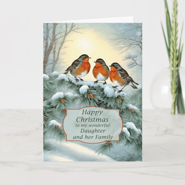 Tochter und Familie Robins Frohe Weihnachten (Vorderseite)