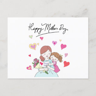 Tochter und Mutter fröhlicher Muttertag Postkarte