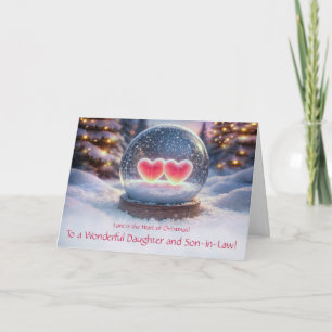 Tochter und Schwiegersohn Weihnachtsherzen im Schn Karte