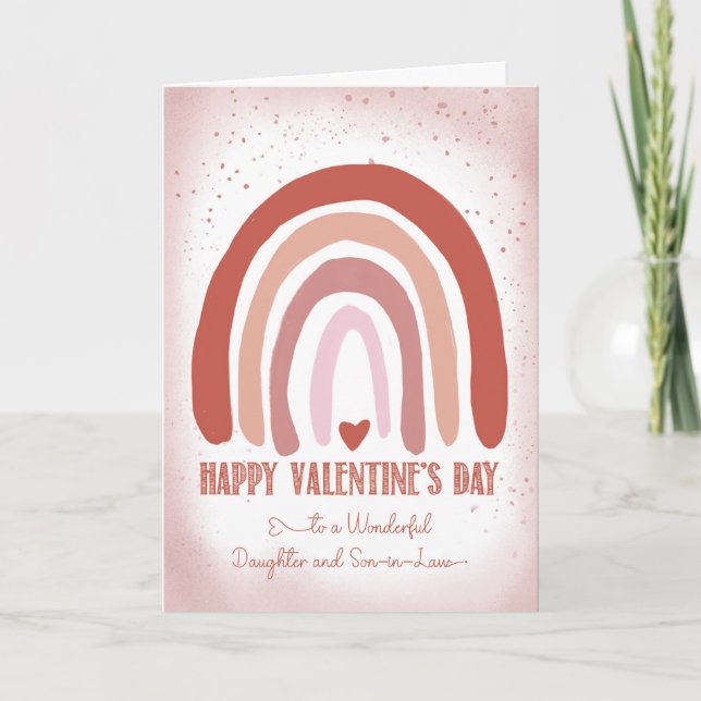 Tochter und Sohn im Gesetz Valentine Hand bemalt Karte (Vorderseite)