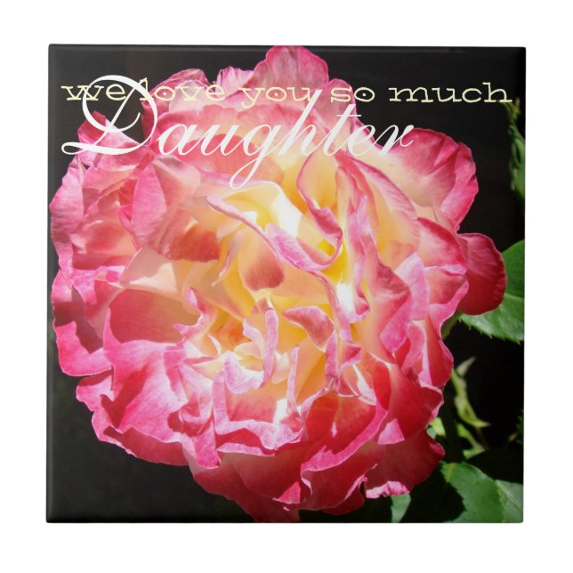 Töchter Valentinstag Geschenke Tile Art Rose Rose Fliese (Vorderseite)