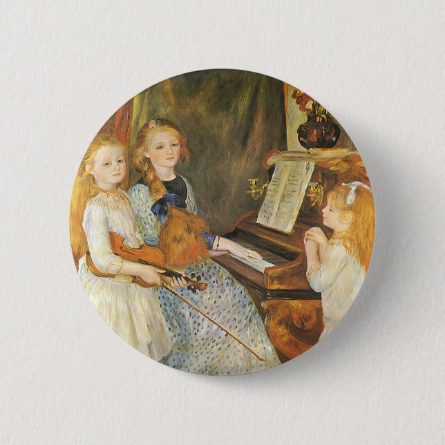 Töchter von Catulle Mendes von Pierre Renoir Button (Vorderseite)