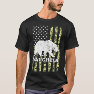Töchterchen Bär Camping Wandern Tarnung USA Amerik T-Shirt