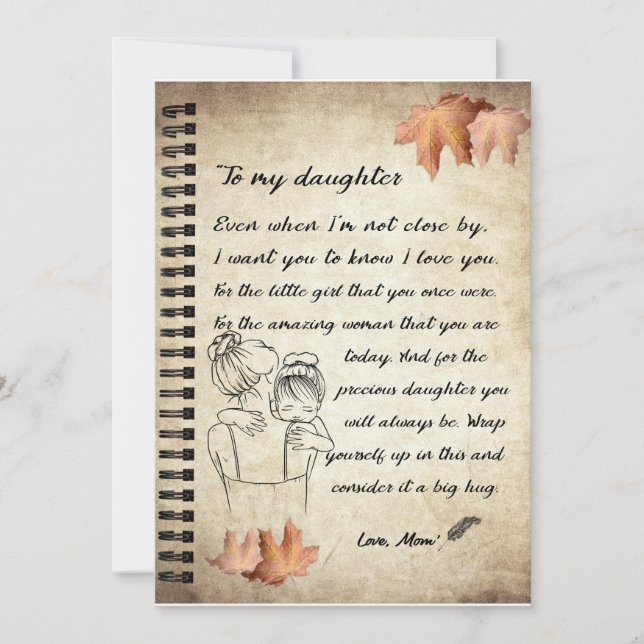 Tochtergeschenk | Brief an meine Tochter aus der M Einladung (Vorderseite)