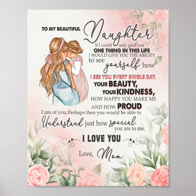 Tochtergeschenk | Brief an meine Tochter aus der M Poster (Vorne)