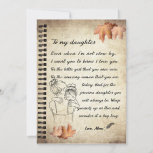 Tochtergeschenk  Brief an meine Tochter aus der Ma Einladung