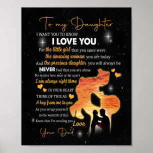 Tochtergeschenk  Brief an meine Tochter Liebe aus  Poster