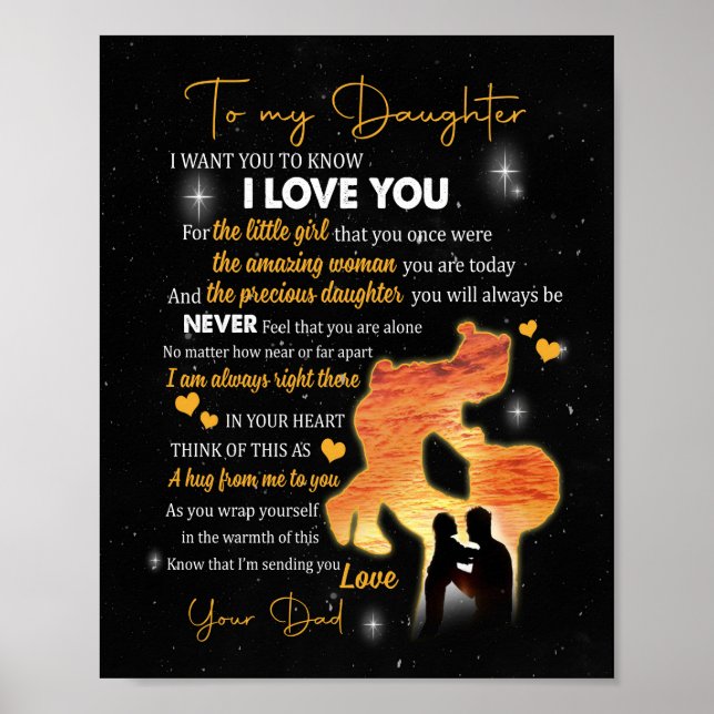 Tochtergeschenk |Brief an meine Tochter Liebe aus  Poster (Vorne)