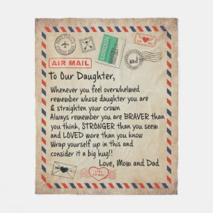 Tochtergeschenk   Für unsere Tochter Liebe vom Vat Fleecedecke