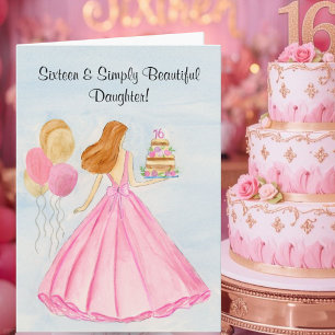 Töchterliche Sweet 16 Geburtstagskarte Elegantes M Karte