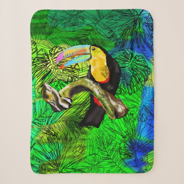Toco Bird Toucan Baby Sherpa Blanket Sherpadecke (Vorderseite)