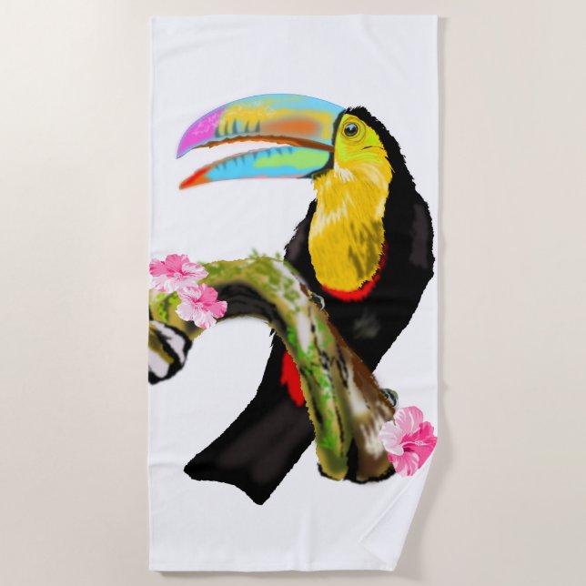 Toco Toucan Bird Beach Handtuch (Vorderseite)
