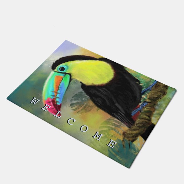 Toco Toucan Bird Doormat - Welcome  Fußmatte (Schrägansicht)