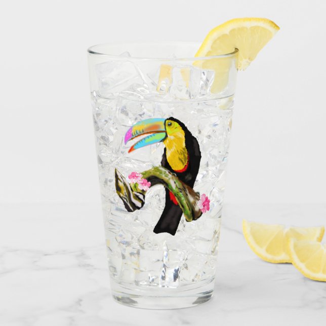 Toco Toucan Bird Glas (Rückseite Ice)