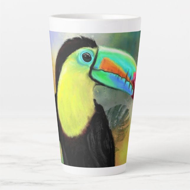 Toco tropical Toucan Bird Latte Mug (Devant)