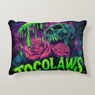 TOCOCLAWS Sensenmann-Totenkopf-Schleim-Rose-Horror Dekokissen