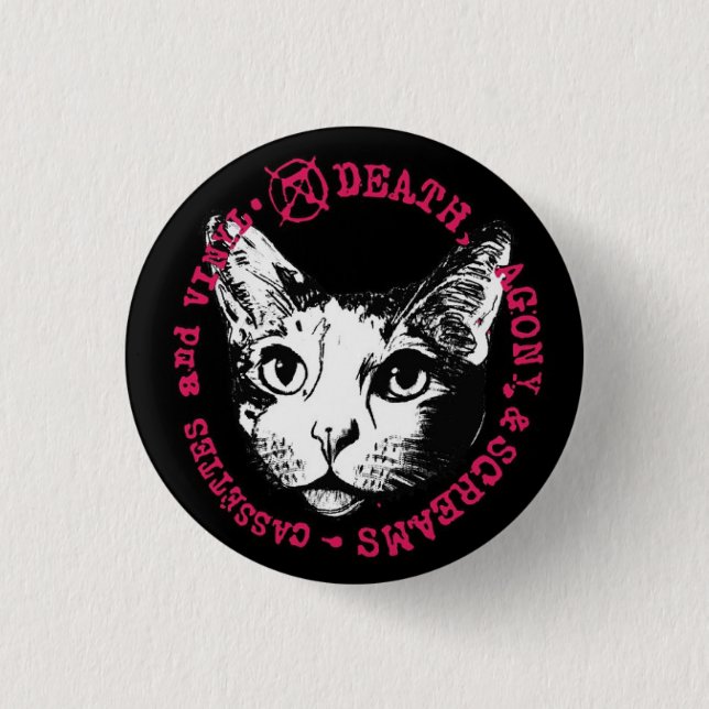 Tod, Agonie und Schreie, Kassetten und Vinyl Button (Vorderseite)
