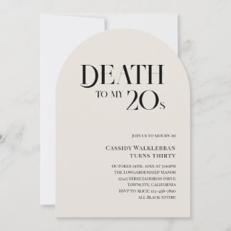 Tod an meinem 20. 30. Geburtstag Einladung