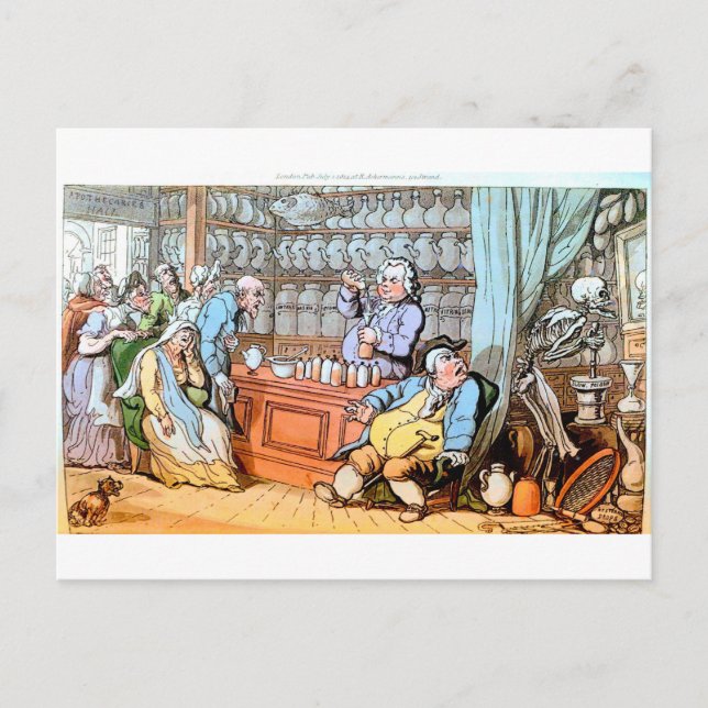 Tod auf der Apothekerkarte Postkarte (Vorderseite)