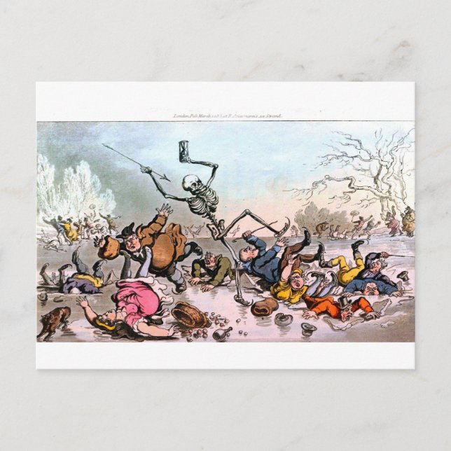 Tod auf der Eispostkarte Postkarte (Vorderseite)