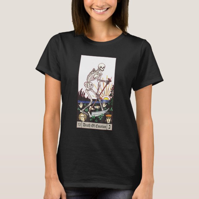 Tod der Emotion Tarot Card ästhetische Skelett Mys T-Shirt (Vorderseite)