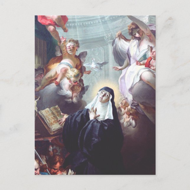 Tod des Heiligen Scholastica Postkarte (Vorderseite)