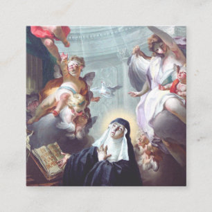 Tod des Heiligen Scholastica Quadratische Visitenkarte
