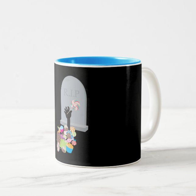 Tod durch Candy Halloween Design Zweifarbige Tasse (VorderseiteRechts)