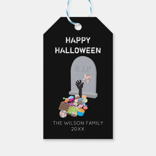 Tod durch Candy Halloween-Party Geschenkanhänger (Vorderseite)