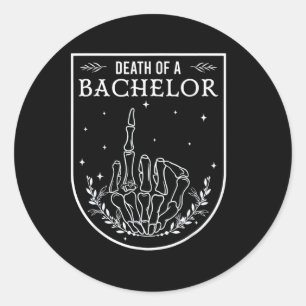 Tod eines Bachelor Spooky Jahreszeit Hochzeit Brid Runder Aufkleber