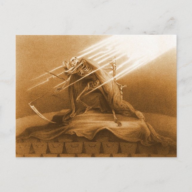 Tod erobert Postkarte (Vorderseite)