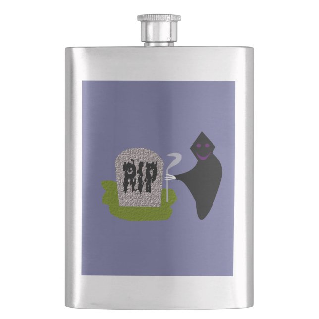 Tod im Friedhof Halloween-Flasken Flachmann (Vorderseite)